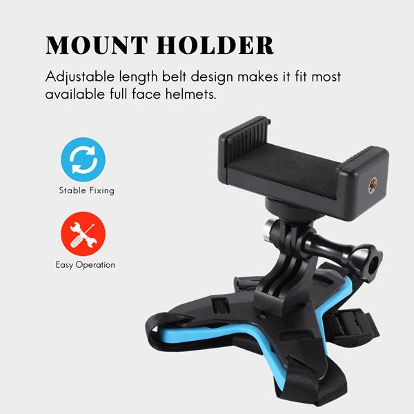 Motorcycle Helmet Chin Stand Mount Holder for Mobile Phones Camera Action Cam Go Pro