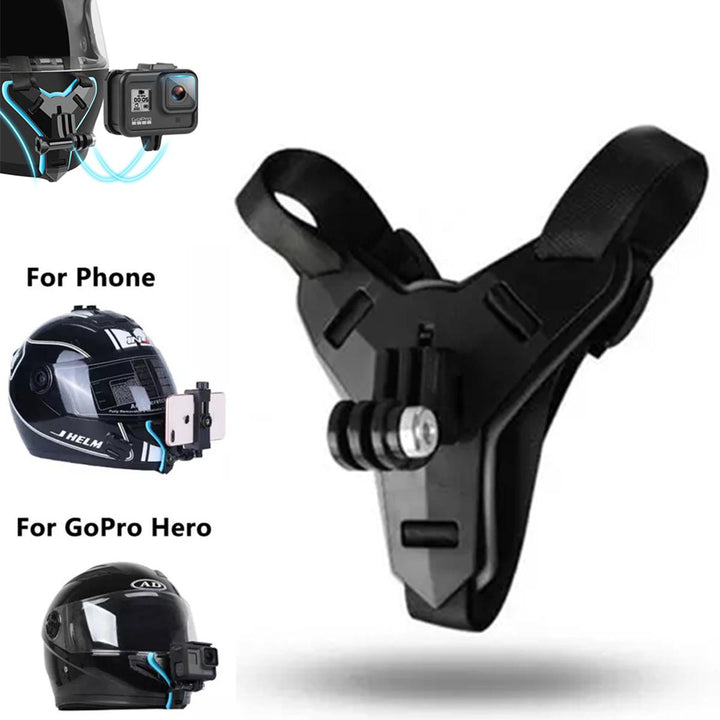 Motorcycle Helmet Chin Stand Mount Holder for Mobile Phones Camera Action Cam Go Pro