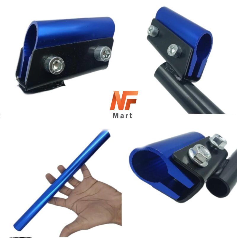 MOXI Handle Bar Universal Adjustable Handle Bar Blue Aluminum 3 Piece For Motorcycle Café Racers all Bikes NF MART - Image 3