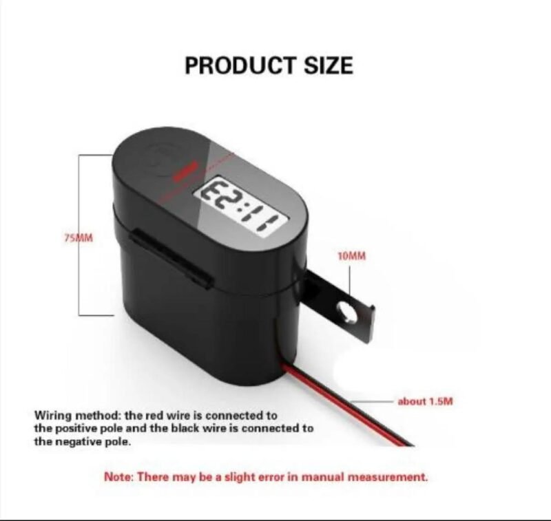Motorcycle Bike USB Mobile Charger Multi Function 4 in 1 Waterproof Lighter with Voltmeter time Clock dual port High Quality - Image 4