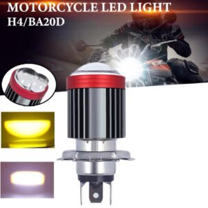 NF MART - HJG Bike Led Headlight BA20d h4 Bulb Headlight Lamp Dual Color for Motorcycle Universal