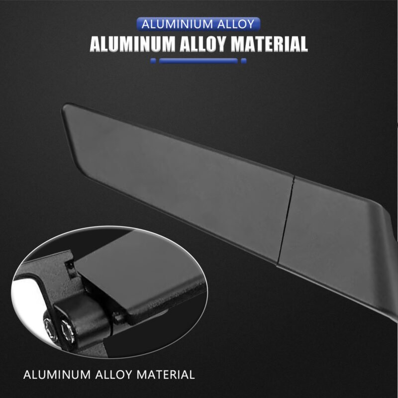 Universal Aerodynamic Rotary Adjustable Mirrors Motorcycle Wind Wing Side Rearview Mirrors Metal Body Black Rotate able - Image 2
