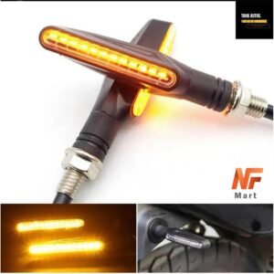Motorcycle Indicator Audi Flow Style 2 Pcs Led Bike Turn Signals Indicator Amber Light Compatible with all Bikes NF MART