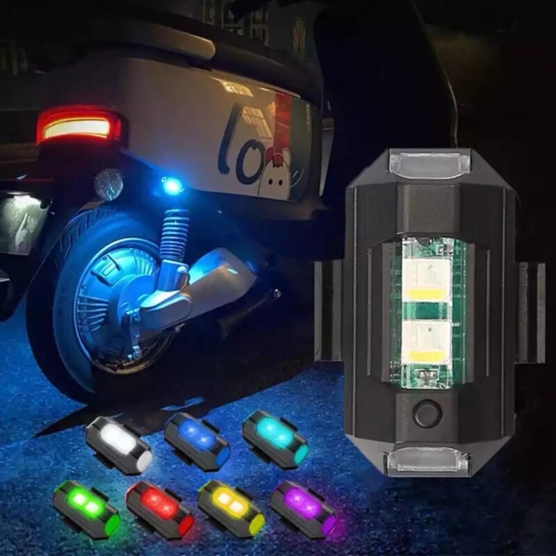 Universal Aircraft Rechargeable Strobe Light For Motorbike and Car In 7colour 1pcs - Image 3