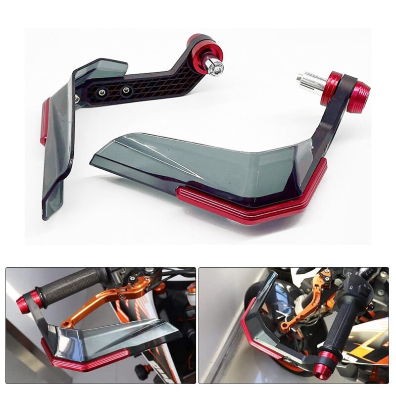 Motorcycle Aluminum Alloy + ABS Plastic Crystal Shade Hand Guard Red Color For 7/8 inches Handle Bars  NF MART - Image 3
