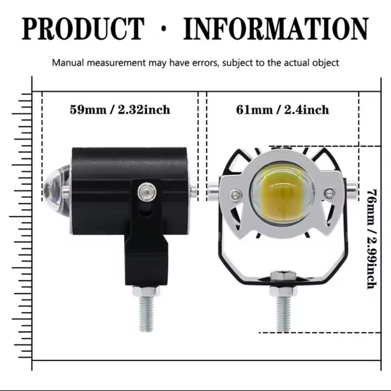 Motorcycle Dual Color LED Spotlight High Low  With Flasher Beams Headlight Super Bright Driving Fog Light Auxiliary Motorcycle Accessories - Image 3