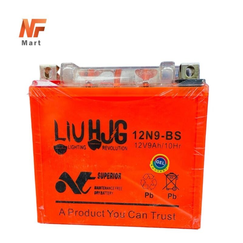 HJG Motorcycle Dry Battery GEL Based 9Ah/12V Heavy Duty Dry Battery For Honda, Suzuki Bikes High Quality NF MART