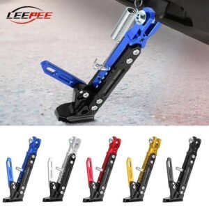 CNC Aluminum Alloy Adjustable Kickstand Foot Side Stand For Motorcycle Universal Blue Color
