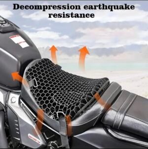 Bike Seat Cushion Honey comb Motorcycle Air Cushion Anti Slip Breathable Pressure Relief Seat Cover Universal Motorbike Accessories NF MART