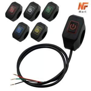 Motorcycle Switch Headlight Horn Modified Control Switch Handlebar Mount 3 in 1 Button with LED Light