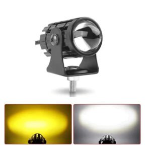 Mini Driving Fog Light White-Yellow with Flasher for All Motorcycle, Cars, Jeep Lens Projectors Auxiliary Light 20w NF MART