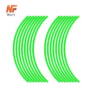 Rim Stickers Fluorescent Green Color Universal For All Bikes Yamaha, Suzuki, Honda Bikes Alloys Rim Stickers