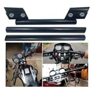 Universal Adjustable Handle Bar BLACK Aluminum 3 Piece For Motorcycle Black For Café Racers, ALL Bikes NF MART