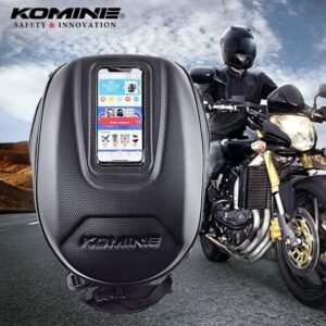 Komine Magnetic Touring Tank Bag 9 to 12 Liter Extendable Hard Shell With Mobile Pocket NF MART