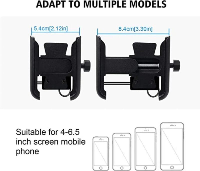 Bike Metal Phone Holder & 5v-2A Mobile Charging Port Universal Motorcycle Bicycle Phone Holder Handlebar Stand Mount Bracket Mount Phone Holder For All Phone - Image 4