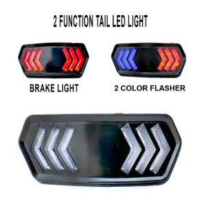 Motorcycle Fancy Led Backlight Tail Light with Two Color Red & Blue Flasher Light for CD70 and CG125 Bikes NF MART