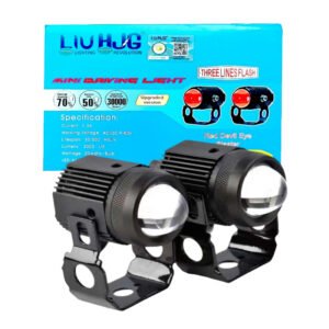 HJG Mini Driving with RED DRL Motorcycle Led Light 20w Dual Tone 5 Function with Flasher 3-Wires Fog Led For motorcycle, Car, Jeep
