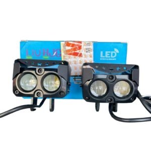 HJG Led Fog Light Dual Lens 60watt 6000LM 3 Function CREE Led Light Yellow White Flasher for Motorcycle bike - NF MART