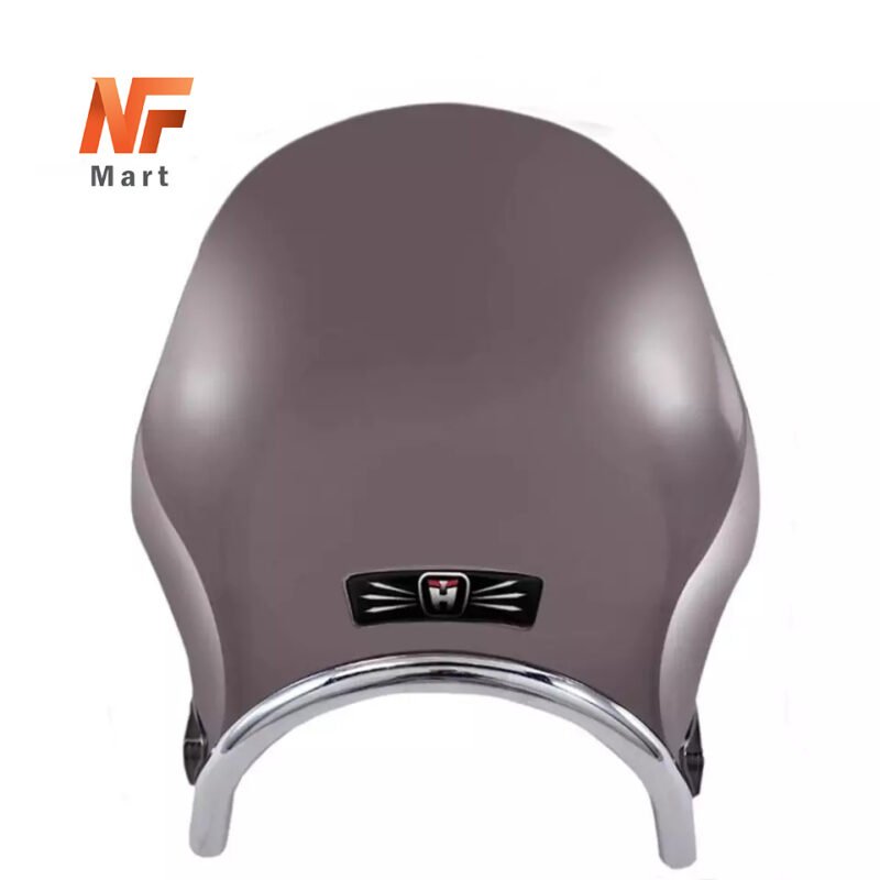 Motorcycle Universal Windshield Visor For Suzuki GS150, Yamaha YBRG  & YBZ With Headlight Ring 7.0-7.5 Inch Smoke Black Finest Quality NF MART