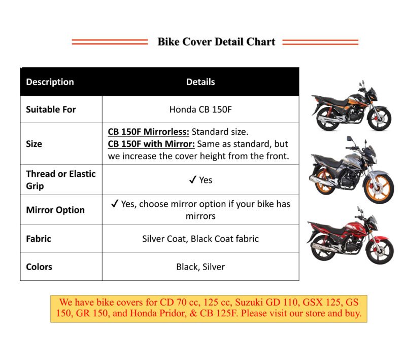 Honda CB 150F Cover Honda Bike Covers for 150 bike XXL Dust proof Parking Cover Dirt proof Bike Top Cover NF MART - Image 2