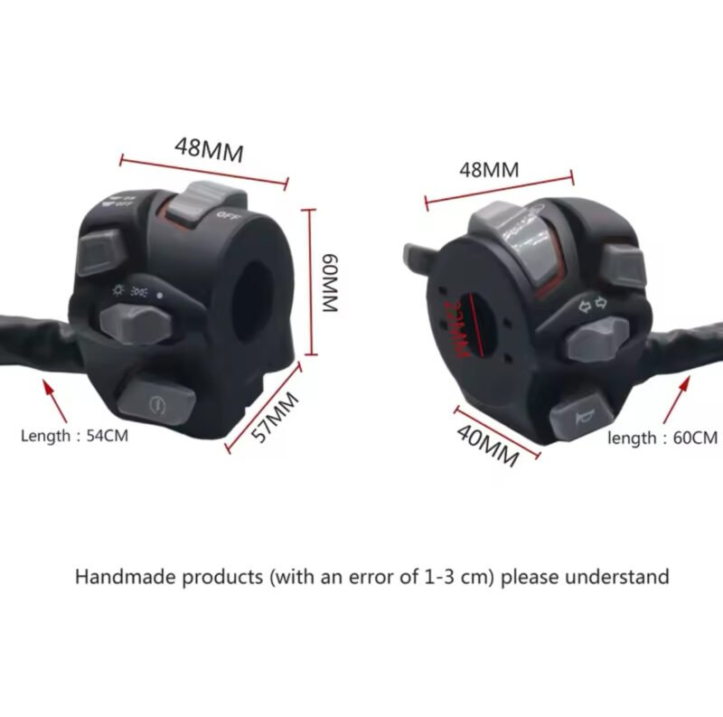 Universal Motorcycle Handlebar Switch Headlight Warning Light Turn Signal Horn Start Kill Button With LED (RED, WHITE, BLUE) - Image 4