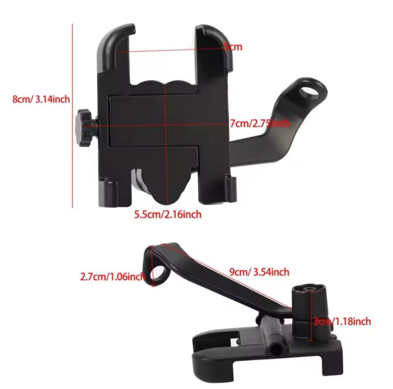 Motorcycle Mobile Phone Holder Universal Rearview Mirror Fitting For ALL Mobiles Motor Bracket High Quality Black - Image 3