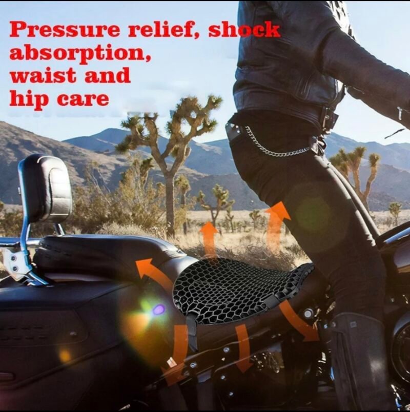Bike Seat Cushion Honey comb Motorcycle Air Cushion Anti Slip Breathable Pressure Relief Seat Cover Universal Motorbike Accessories NF MART - Image 2