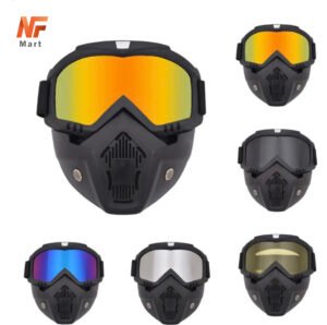 Motorcycle Glasses Detachable Anti-Fog Motorcycle Helmet Riding Goggles Glasses With Mouth Filter NF MART