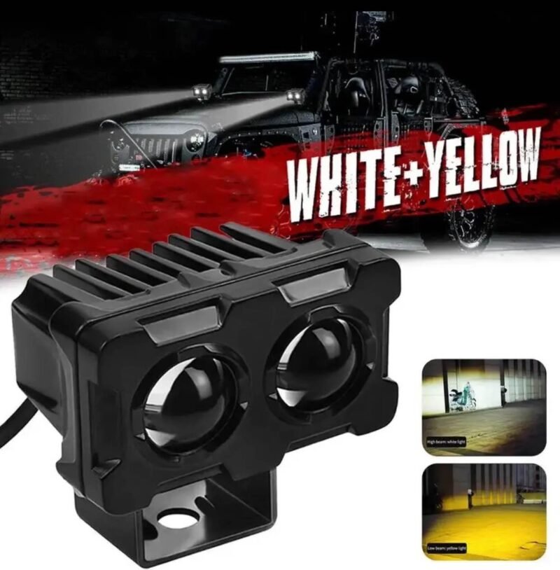 Motorcycle Robot Dual Colour Led Work Driving Lights 5000-6500k Two-color External Headlights Driving Fog Lamp - Image 2