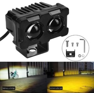 Motorcycle Robot Dual Colour Led Work Driving Lights 5000-6500k Two-color External Headlights Driving Fog Lamp