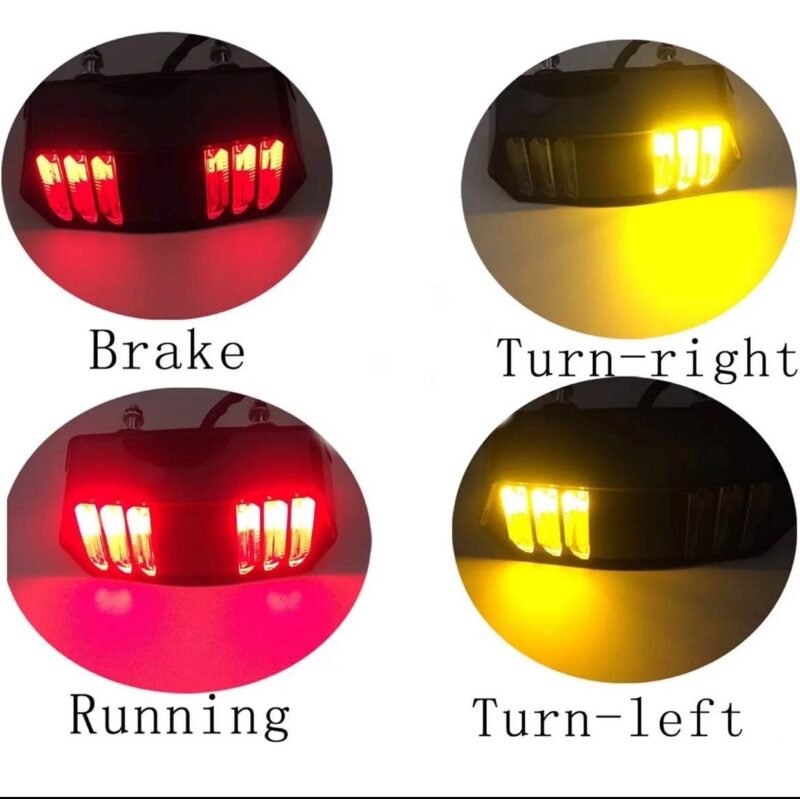 Universal Motorbike Back Light With Indicator DRL Audi Style - Image 3