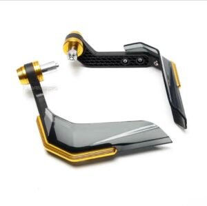 Motorcycle Hand Guard Aluminum Alloy + ABS Plastic Gold Crystal Shade Lever Guard For 7/8 inches Handle Bars Red