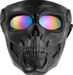 Motorcycle Skull Mask Bicycle Riding Windproof Full Face Skeleton Protective Mask Colored Goggle Tactical Cycling Bike