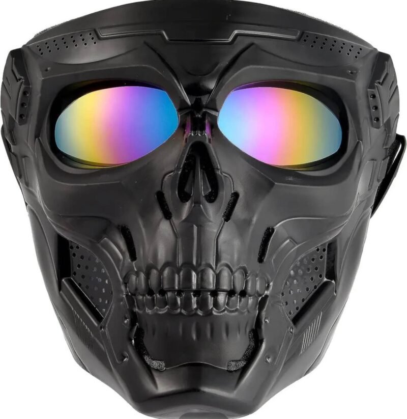 Motorcycle Skull Mask Bicycle Riding Windproof Full Face Skeleton Protective Mask Colored Goggle Tactical Cycling Bike