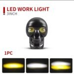 SKULL Shape Fog Yellow/White, Low & High Beam For All Cars & Bikes 9V-60V 40W | Motorcycle LED skull Shape Fog Light | Driving Fog Light |