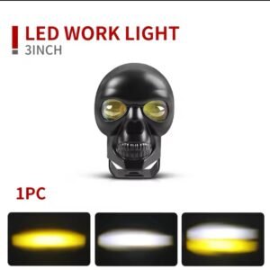 SKULL Shape Fog Yellow/White, Low & High Beam For All Cars & Bikes 9V-60V 40W | Motorcycle LED skull Shape Fog Light | Driving Fog Light |