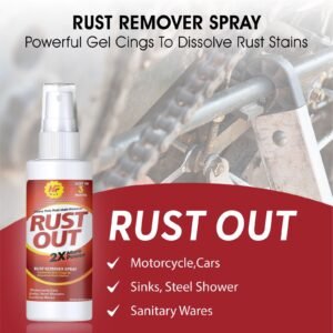 Rust Remover Spray For Cloths Powerful Liquid to Dissolve Rust Stains From Metal & Cloths 120ml Rust Out NF MART