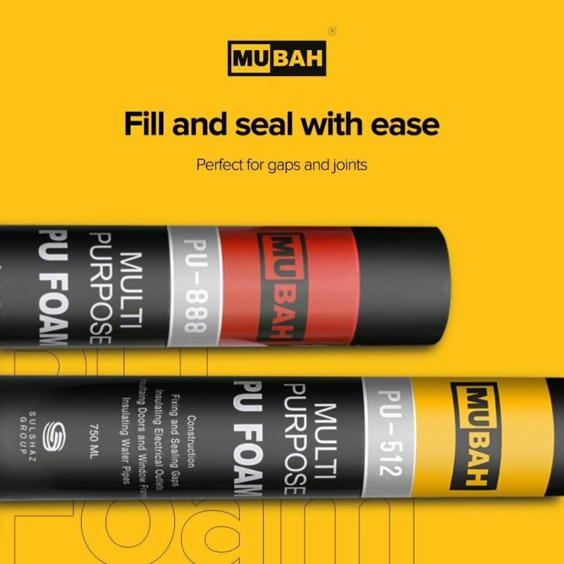 Mubah PU Foam Spray Multipurpose For Gaps & Joints Crack Filler 750ml PU 512