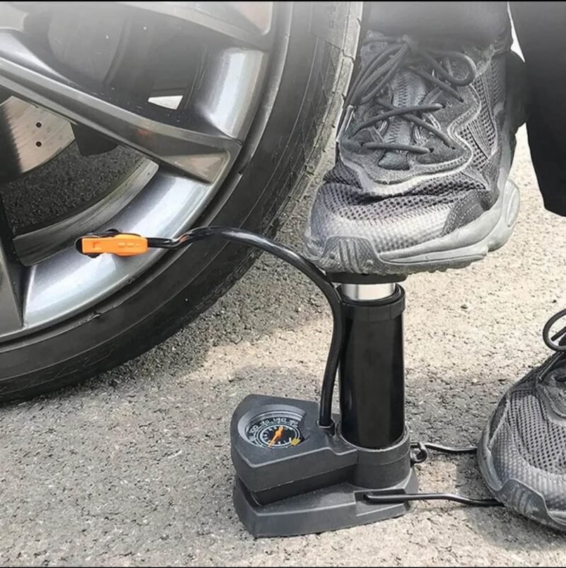 High Pressure Foot Air Pump with Gauge Heavy-Duty Foot Bike Pump for Bicycle Ball Scooter Car Inflatable Toys Mini Pump NF MART - Image 2