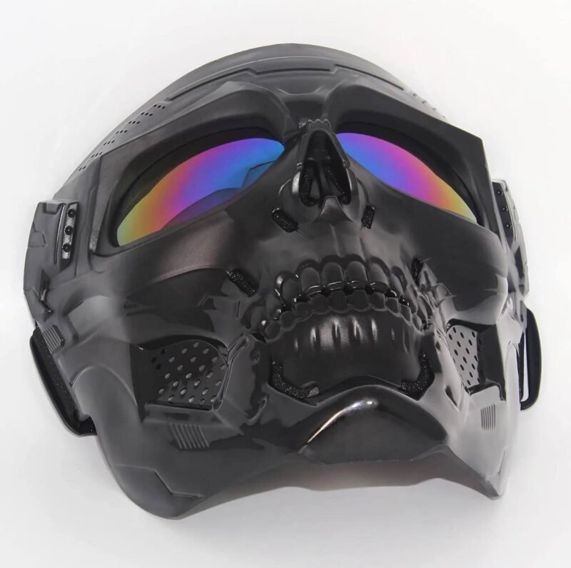 Motorcycle Skull Mask Bicycle Riding Windproof Full Face Skeleton Protective Mask Colored Goggle Tactical Cycling Bike - Image 2