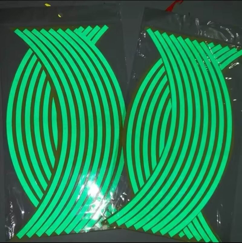 Universal Neon Night Glow Rim Stickers – Reflective Decals for All Motorcycles (Honda, Suzuki, Yamaha & More) - Image 2