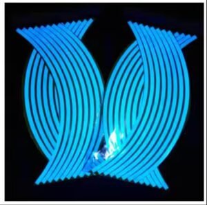 Universal Neon Night Glow Rim Stickers – Reflective Decals for All Motorcycles (Honda, Suzuki, Yamaha & More)