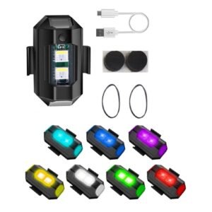 Universal Aircraft Rechargeable Strobe Light For Motorbike and Car In 7colour 1pcs