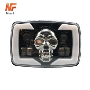 SKULL Headlight Beam for Motorcycle 70cc and 125cc Multicolor Skull With DRL Projectors High & Low Beam, DRL, Skull Ghost