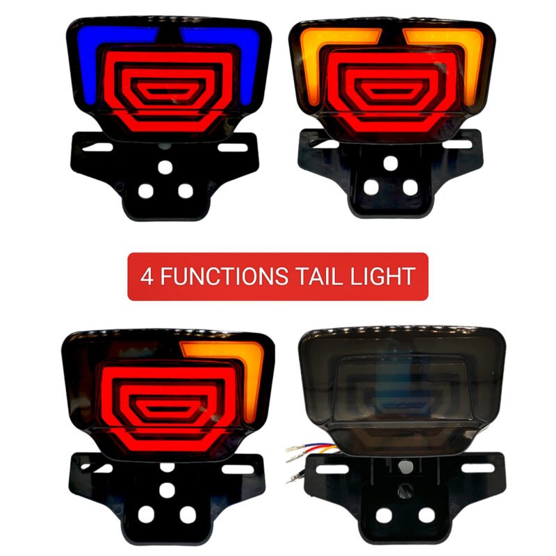 Motorcycles Bike Fancy Tail Back Light Running DRL Light with left right Indicator Multifunctional LED 70cc And 125cc LED - NF MART - Image 2