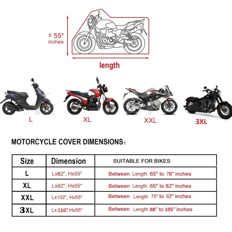 Bike Parking Cover Motorcycle Parking Cover Waterproof Bike Cover, Scratch & Dust Proof  Top/ Bike Cover for Honda CD 70, Bike Cover for 125 & 150 - Image 5