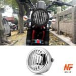 Bike Headlight Café Racer Headlight Plastic Chrome Vintage Headlight With Grill Cover For CG 125/CD 70