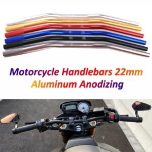 Motorcycle Handlebar Aluminum 22mm Blue Anodizing Steering Wheel Fit for Yamaha, Honda, Suzuki Bikes NF MART