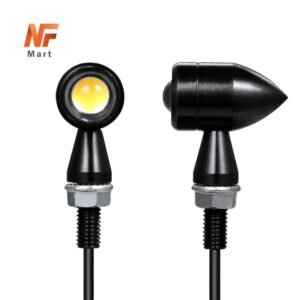 Motorcycle Indicator Moto Lamp 2Pcs Metal Body Signal Light Led IPX6 Waterproof Amber Flasher Blinker 12V Led Motorcycle Turn Signals Universal All Bikes