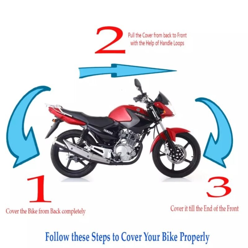 Heavy Bike Anti Scratch Motorcycle Top Cover Double Coated Water Proof, Scratch & Dust Proof XXL Size- Oxford PVC Coated - Image 2